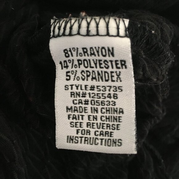 Habitat Black Textured 3/4 Sleeve Lagenlook Top with Pockets Women's Size L - Picture 10 of 10